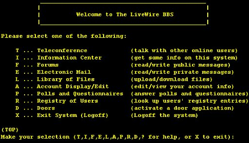 LiveWire Bulletin Board System (BBS)