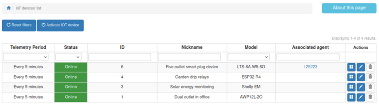 Your smart devices management list