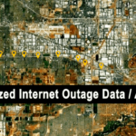 Map showing Internet outage locations in neighborhood