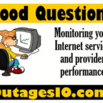 Theo, the squirrel sitting at his PC, using OutagesIO.com to monitor his Internet and provider