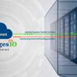 Internet cloud showing in/out monitoring of hosting services.